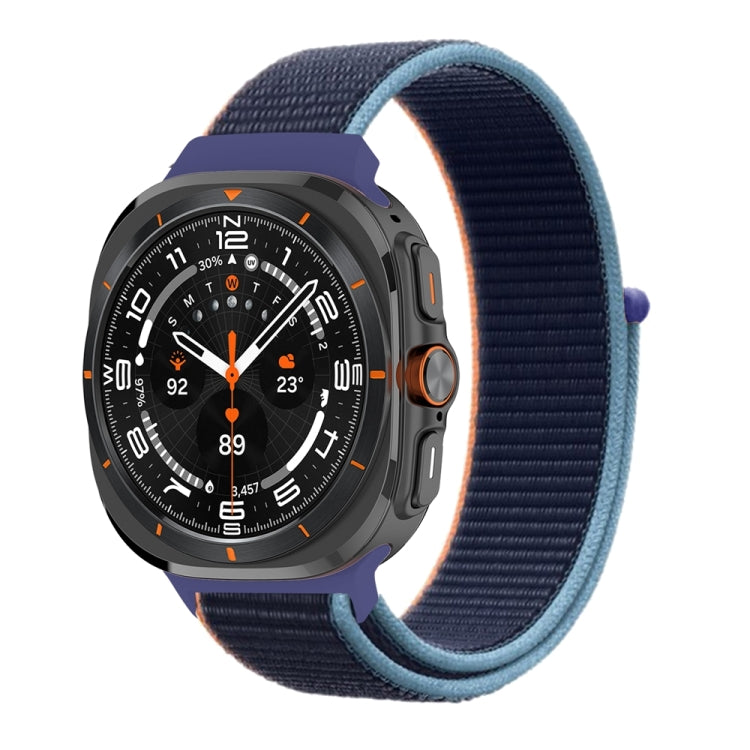 For Samsung Galaxy Watch Ultra 47mm / Ultra 2025 Plastic Connector Nylon Loop Watch Band(Dark Navy Bblue) - Watch Bands by buy2fix | Online Shopping UK | buy2fix