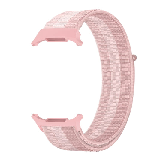 For Samsung Galaxy Watch Ultra 47mm / Ultra 2025 Plastic Connector Nylon Loop Watch Band(Pink White Pink) - Watch Bands by buy2fix | Online Shopping UK | buy2fix