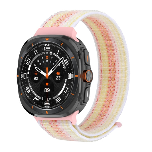 For Samsung Galaxy Watch Ultra 47mm / Ultra 2025 Plastic Connector Nylon Loop Watch Band(Starlight Powder) - Watch Bands by buy2fix | Online Shopping UK | buy2fix