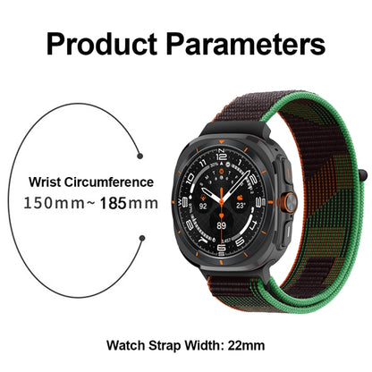 For Samsung Galaxy Watch Ultra 47mm / Ultra 2025 Plastic Connector Nylon Loop Watch Band(Army Green) - Watch Bands by buy2fix | Online Shopping UK | buy2fix