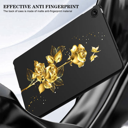 For Lenovo Tab M11 / Xiaoxin Pad 2024 Color Painting Pattern Smart Tablet TPU Case(Golden Rose) - Lenovo by buy2fix | Online Shopping UK | buy2fix