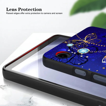 For Samsung Galaxy Tab S7 / S8 Color Painting Pattern Smart Tablet TPU Case(Blue Butterfly) by buy2fix