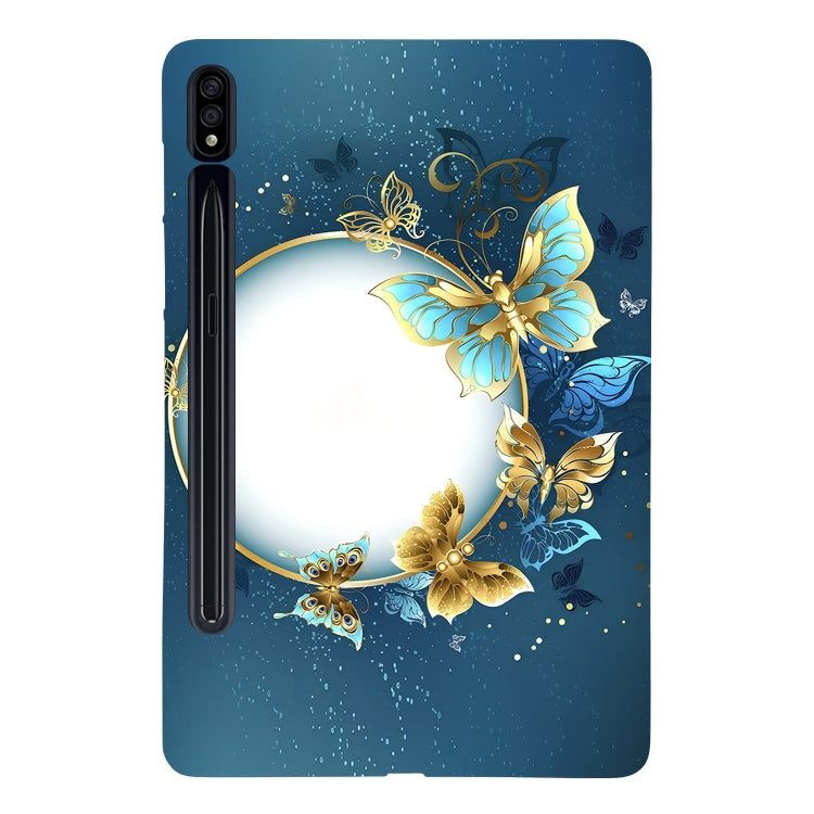 For Samsung Galaxy Tab S7 / S8 Color Painting Pattern Smart Tablet TPU Case(Butterfly Circle) by buy2fix
