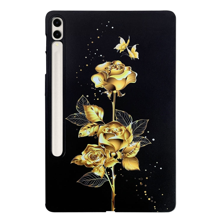 For Samsung Galaxy Tab S7+ / S8+ Color Painting Pattern Smart Tablet TPU Case(Golden Rose) by buy2fix