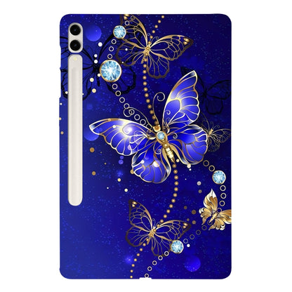 For Samsung Galaxy Tab S7+ / S8+ Color Painting Pattern Smart Tablet TPU Case(Blue Butterfly) by buy2fix