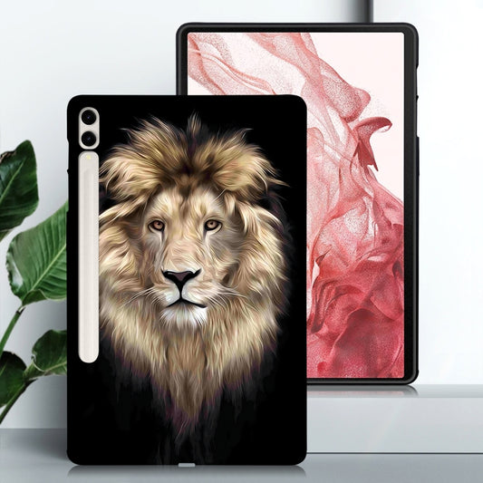 For Samsung Galaxy Tab S7+ / S8+ Color Painting Pattern Smart Tablet TPU Case(Lion) - Tab S7+ T970 / T976B by buy2fix | Online Shopping UK | buy2fix