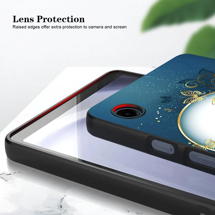 For Samsung Galaxy Tab S7+ / S8+ Color Painting Pattern Smart Tablet TPU Case(Butterfly Circle) by buy2fix