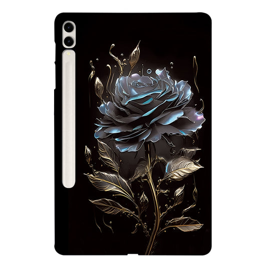 For Samsung Galaxy Tab S7+ / S8+ Color Painting Pattern Smart Tablet TPU Case(Black Rose) by buy2fix