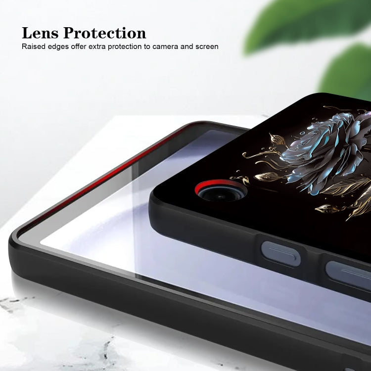 For Samsung Galaxy Tab S7+ / S8+ Color Painting Pattern Smart Tablet TPU Case(Black Rose) by buy2fix