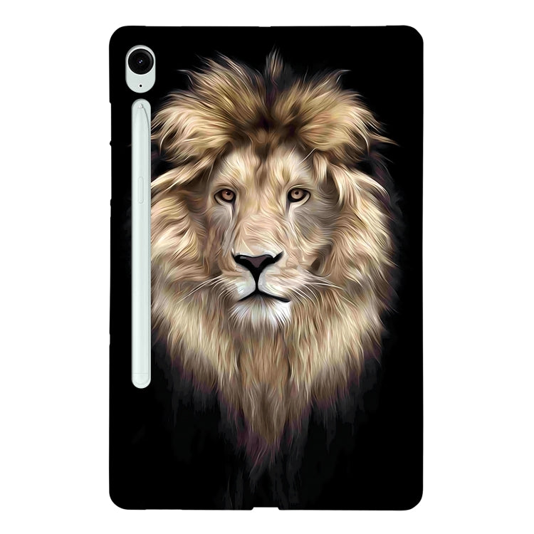For Samsung Galaxy Tab S9 / S9 FE Color Painting Pattern Smart Tablet TPU Case(Lion) by buy2fix