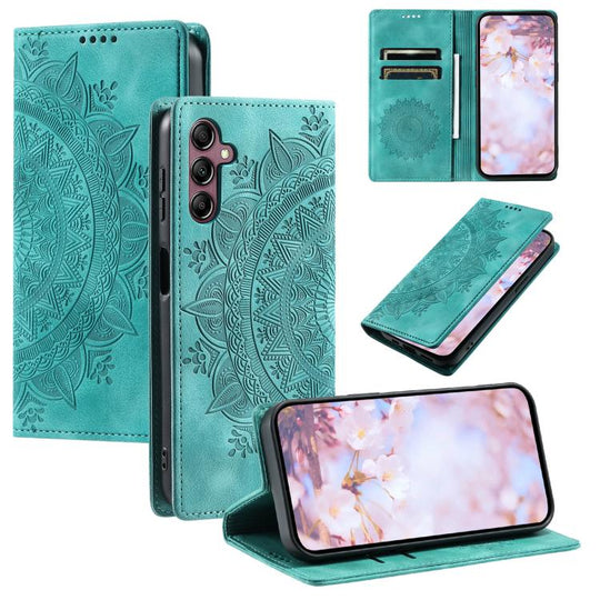 For Samsung Galaxy A57 5G Totem Embossed Magnetic Leather Phone Case(Green)