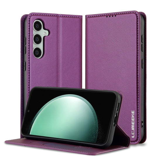 For Samsung Galaxy S23+ 5G LC.IMEEKE L1 Series Frosted Fine Texture PU Phone Case(Purple)