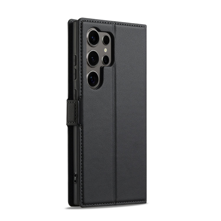 For Samsung Galaxy S25 Ultra 5G LC.IMEEKE L1 Series Frosted Fine Texture PU Phone Case(Black) by LC.IMEEKE