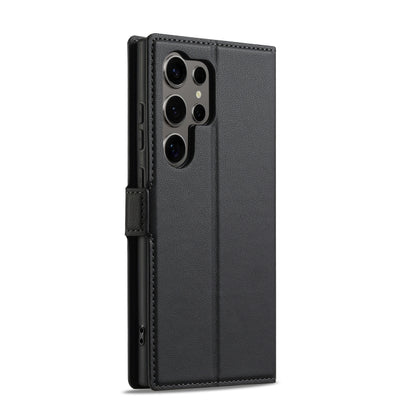 For Samsung Galaxy S25 Ultra 5G LC.IMEEKE L1 Series Frosted Fine Texture PU Phone Case(Black) by LC.IMEEKE