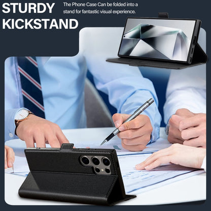 For Samsung Galaxy S25 Ultra 5G LC.IMEEKE L1 Series Frosted Fine Texture PU Phone Case(Black) by LC.IMEEKE