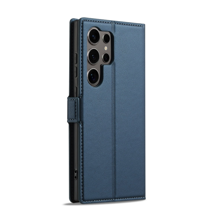 For Samsung Galaxy S25 Ultra 5G LC.IMEEKE L1 Series Frosted Fine Texture PU Phone Case(Blue) - Galaxy S25 Ultra 5G Cases by LC.IMEEKE | Online Shopping UK | buy2fix