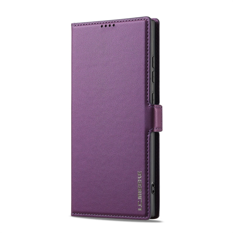 For Samsung Galaxy S25 Ultra 5G LC.IMEEKE L1 Series Frosted Fine Texture PU Phone Case(Purple) - Galaxy S25 Ultra 5G Cases by LC.IMEEKE | Online Shopping UK | buy2fix