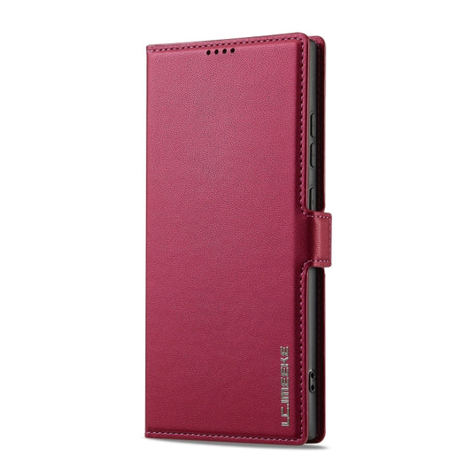 For Samsung Galaxy S25 Ultra 5G LC.IMEEKE L1 Series Frosted Fine Texture PU Phone Case(Red) - Galaxy S25 Ultra 5G Cases by LC.IMEEKE | Online Shopping UK | buy2fix