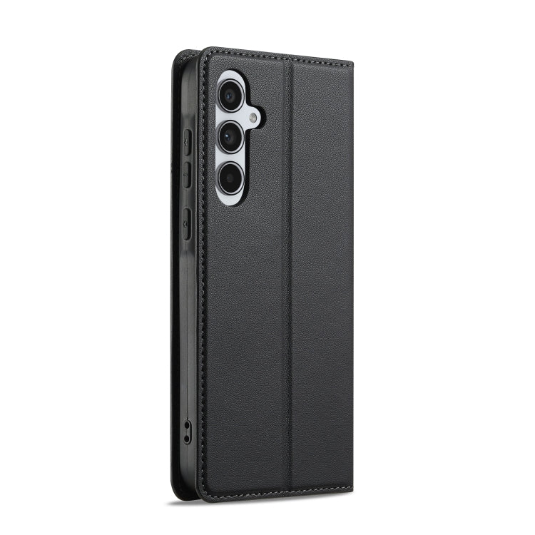 For Samsung Galaxy S25+ 5G LC.IMEEKE L1 Series Frosted Fine Texture PU Phone Case(Black) - Galaxy S25+ 5G Cases by LC.IMEEKE | Online Shopping UK | buy2fix