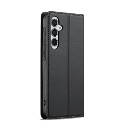 For Samsung Galaxy S25+ 5G LC.IMEEKE L1 Series Frosted Fine Texture PU Phone Case(Black) - Galaxy S25+ 5G Cases by LC.IMEEKE | Online Shopping UK | buy2fix