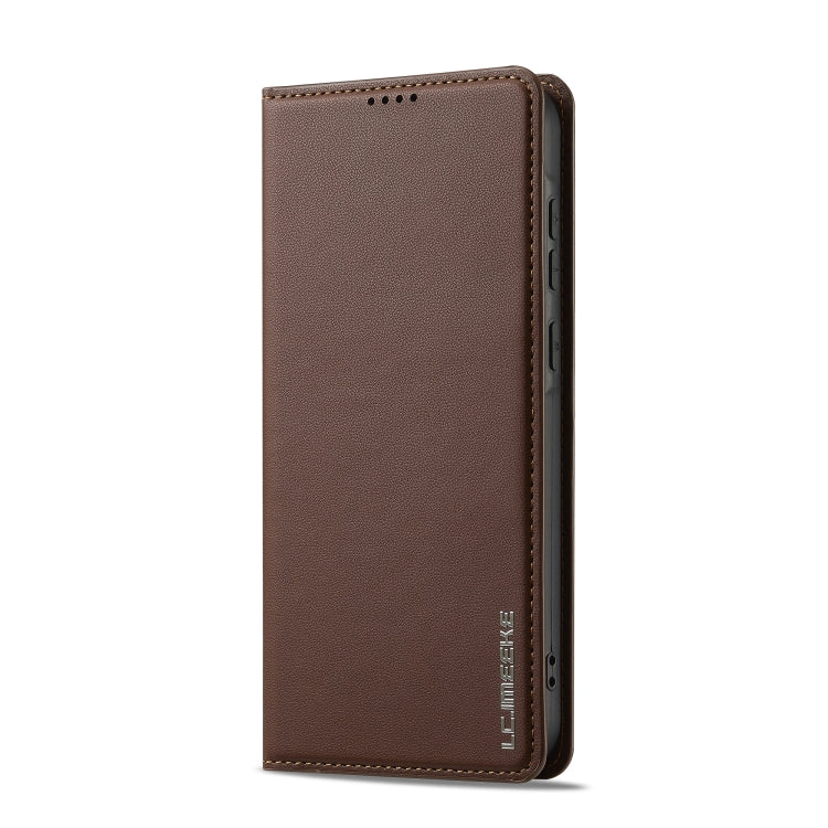 For Samsung Galaxy S25+ 5G LC.IMEEKE L1 Series Frosted Fine Texture PU Phone Case(Brown) - Galaxy S25+ 5G Cases by LC.IMEEKE | Online Shopping UK | buy2fix
