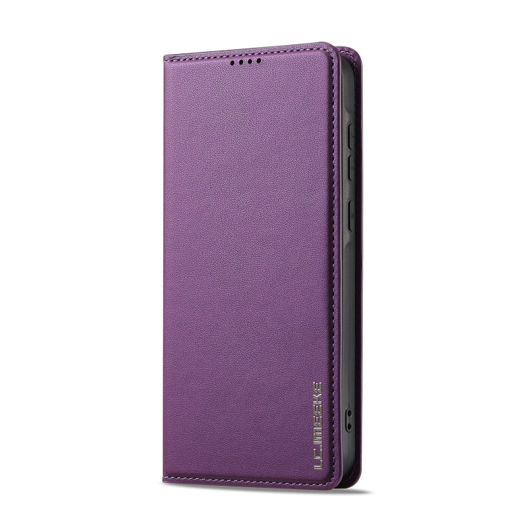 For Samsung Galaxy S25+ 5G LC.IMEEKE L1 Series Frosted Fine Texture PU Phone Case(Purple) - Galaxy S25+ 5G Cases by LC.IMEEKE | Online Shopping UK | buy2fix