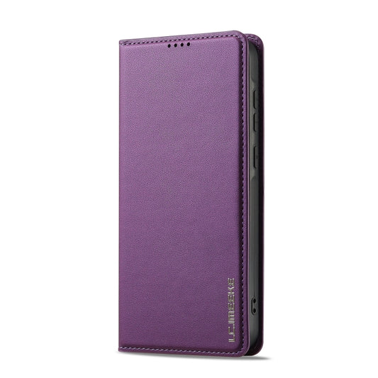 For Samsung Galaxy S25+ 5G LC.IMEEKE L1 Series Frosted Fine Texture PU Phone Case(Purple) - Galaxy S25+ 5G Cases by LC.IMEEKE | Online Shopping UK | buy2fix