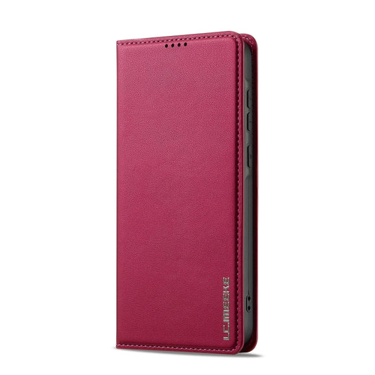 For Samsung Galaxy S25+ 5G LC.IMEEKE L1 Series Frosted Fine Texture PU Phone Case(Red) - Galaxy S25+ 5G Cases by LC.IMEEKE | Online Shopping UK | buy2fix
