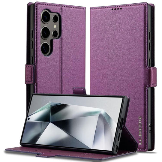 For Samsung Galaxy S26 Ultra 5G LC.IMEEKE L1 Series Frosted Fine Texture PU Phone Case(Purple)