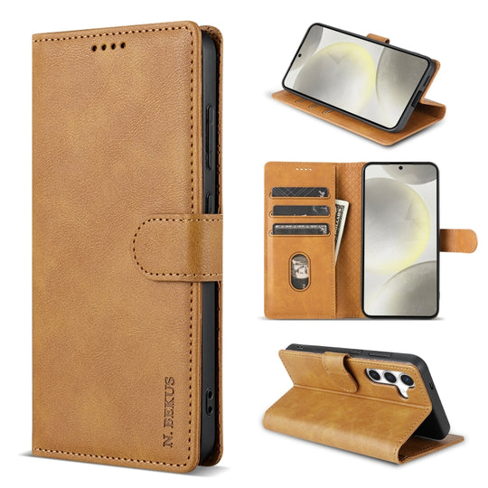 For Samsung Galaxy S23 5G N.BEKUS CSJ-P1 Solid Color Leather Phone Case(Brown)
