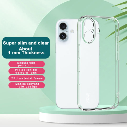 For iPhone 16 IMAK UX-5 Series Transparent TPU Phone Case(Transparent) - iPhone 16 Cases by imak | Online Shopping UK | buy2fix