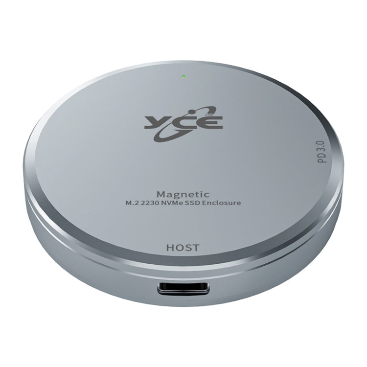 YCE-V195C USB-C / Type-C to M.2 NVMe + PD 3.0 Magnetic Hard Drive Enclosure(Grey) by buy2fix