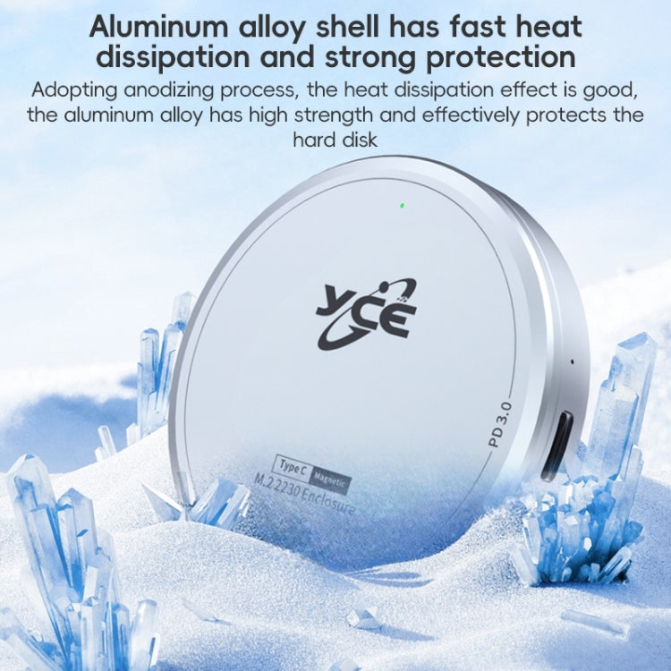 YCE-V195C USB-C / Type-C to M.2 NVMe + PD 3.0 Magnetic Hard Drive Enclosure(Grey) by buy2fix