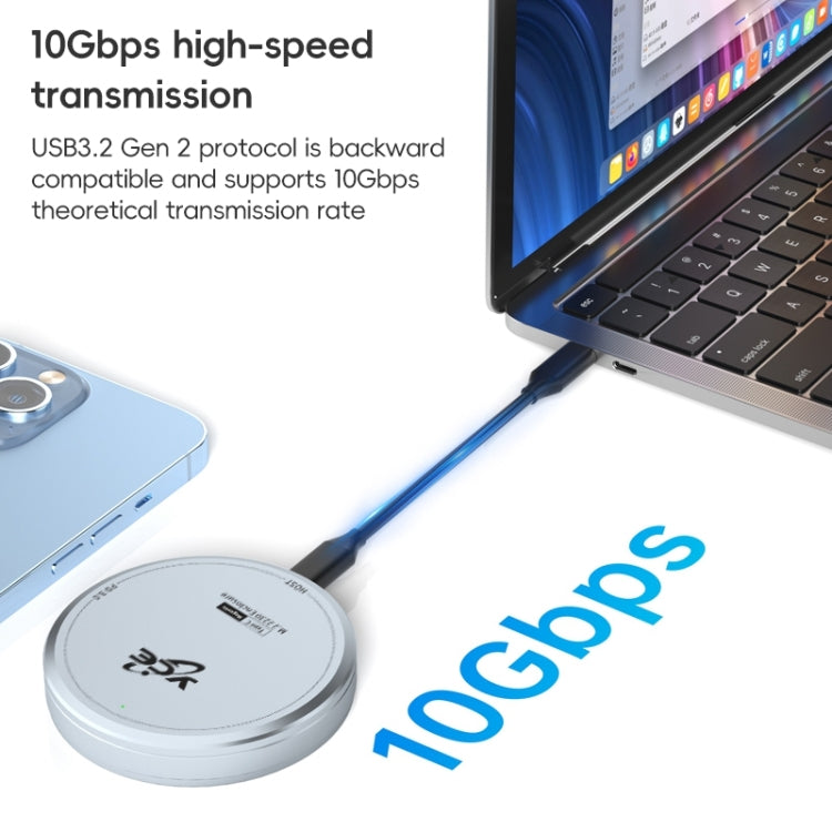 YCE-V195C USB-C / Type-C to M.2 NVMe + PD 3.0 Magnetic Hard Drive Enclosure(Grey) by buy2fix