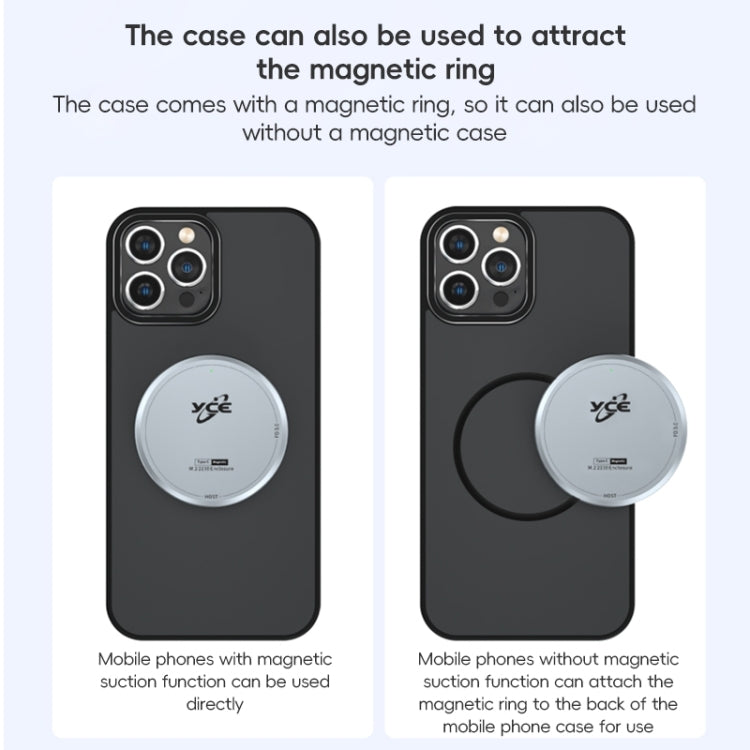 YCE-V195C USB-C / Type-C to M.2 NVMe + PD 3.0 Magnetic Hard Drive Enclosure(Grey) by buy2fix