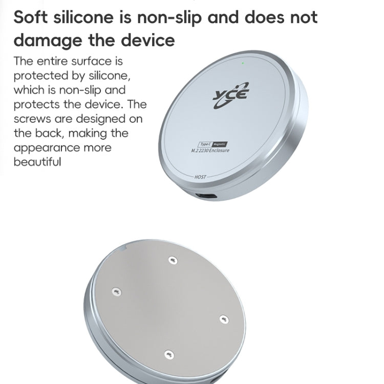 YCE-V195F USB-C / Type-C to M.2 NVMe Magnetic Hard Drive Enclosure(Grey) by buy2fix