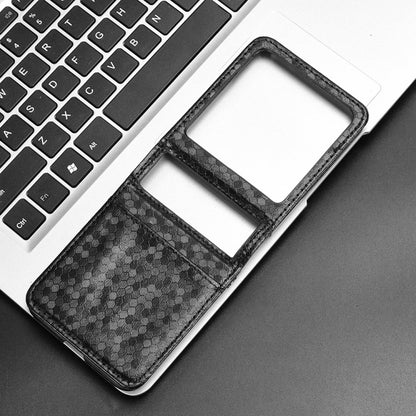 For Motorola Razr 50 Honeycomb Dot Texture Card Slot Leather Phone Case(Black) by buy2fix