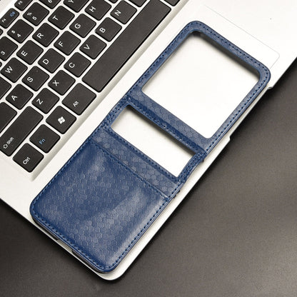 For Motorola Razr 50 Honeycomb Dot Texture Card Slot Leather Phone Case(Blue) by buy2fix