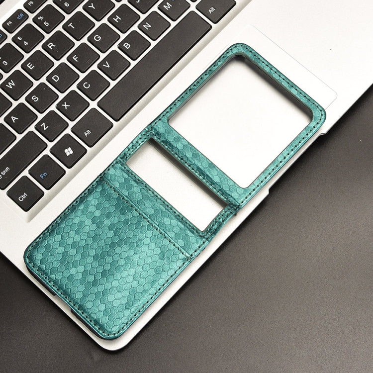For Motorola Razr 50 Honeycomb Dot Texture Card Slot Leather Phone Case(Green) by buy2fix