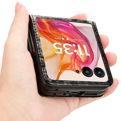 For Motorola Razr 50 Ultra Honeycomb Dot Texture Card Slot Leather Phone Case(Black) by buy2fix