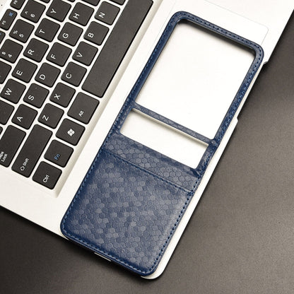 For Motorola Razr 50 Ultra Honeycomb Dot Texture Card Slot Leather Phone Case(Blue) by buy2fix