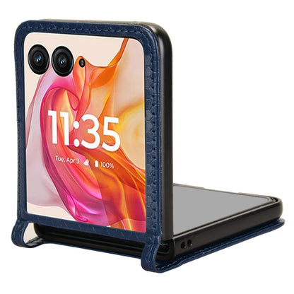 For Motorola Razr 50 Ultra Honeycomb Dot Texture Card Slot Leather Phone Case(Blue) by buy2fix