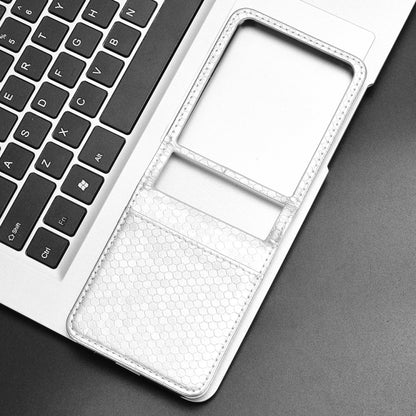 For Motorola Razr 50 Ultra Honeycomb Dot Texture Card Slot Leather Phone Case(Silver) by buy2fix