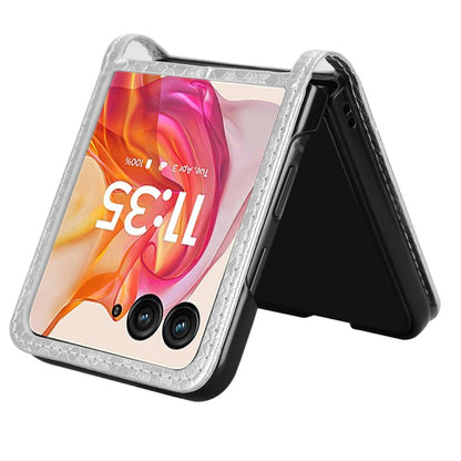 For Motorola Razr 50 Ultra Honeycomb Dot Texture Card Slot Leather Phone Case(Silver) by buy2fix