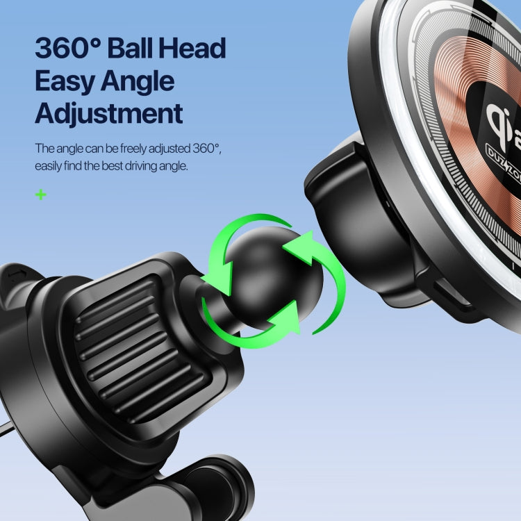 V5 15W Qi2 Air Outlet Car Transparent Magnetic Wireless Charging Holder(Black) by buy2fix