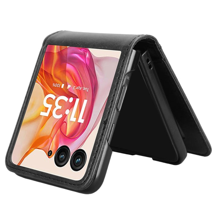 For Motorola Razr 50 Ultra Skin Feel Card Slot Leather Phone Case(Black) by buy2fix