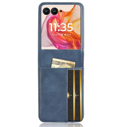 For Motorola Razr 50 Ultra Skin Feel Card Slot Leather Phone Case(Blue) - Motorola Cases by buy2fix | Online Shopping UK | buy2fix