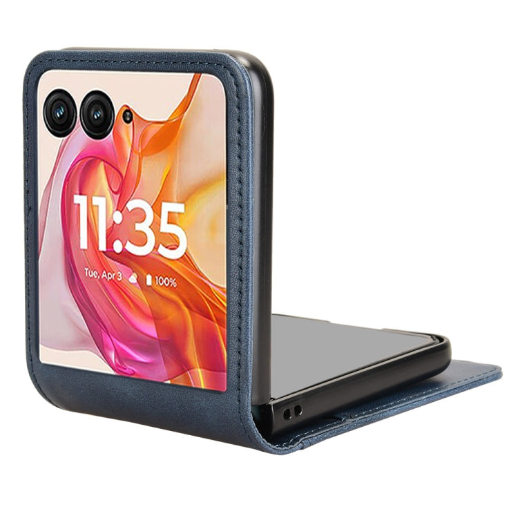 For Motorola Razr 50 Ultra Skin Feel Card Slot Leather Phone Case(Blue) - Motorola Cases by buy2fix | Online Shopping UK | buy2fix