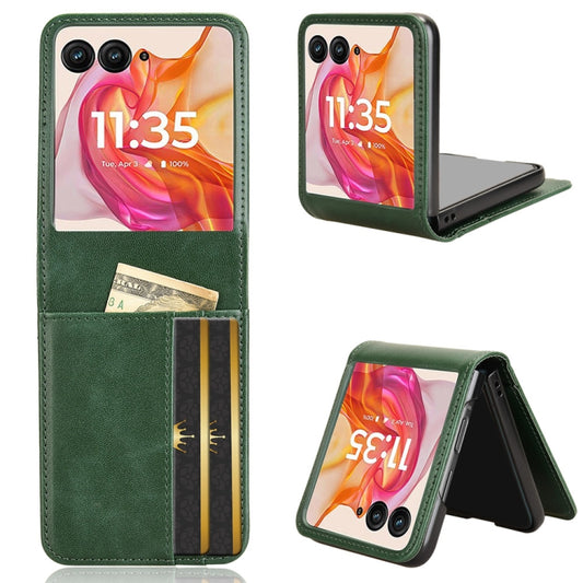 For Motorola Razr 50 Ultra Skin Feel Card Slot Leather Phone Case(Green) by buy2fix