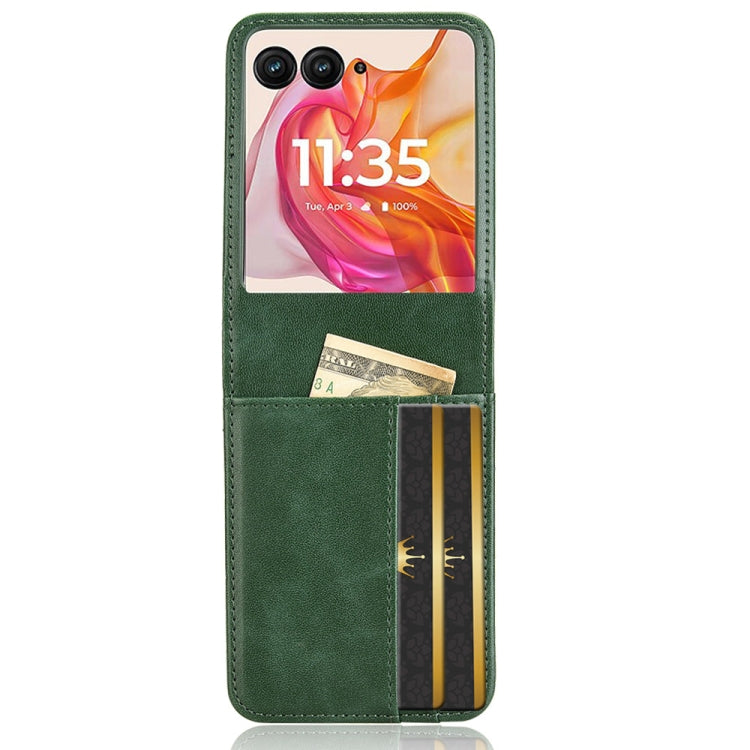 For Motorola Razr 50 Ultra Skin Feel Card Slot Leather Phone Case(Green) by buy2fix